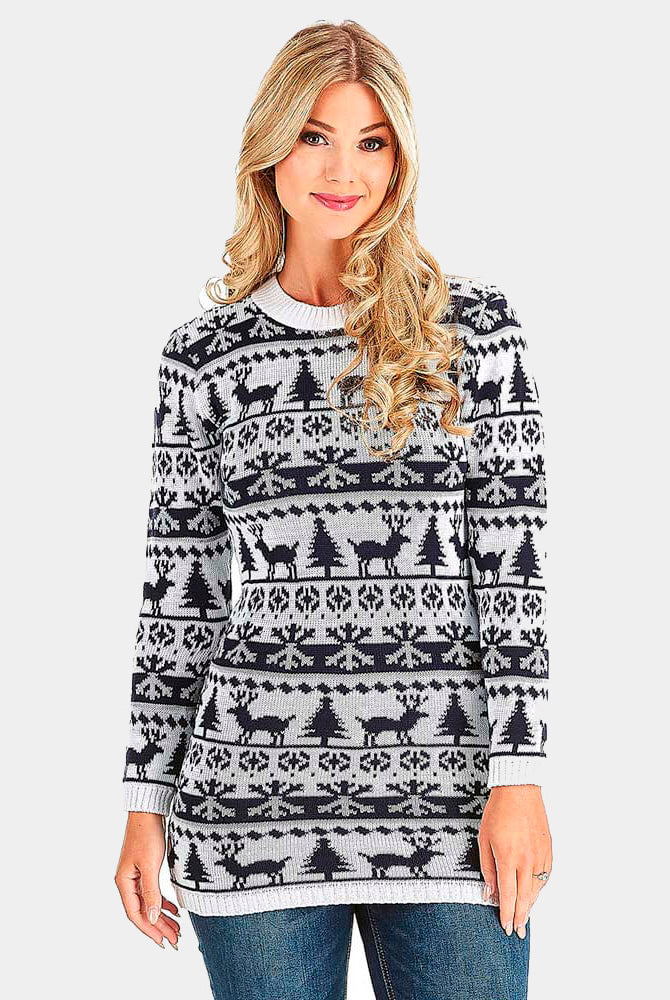 Vestido Navideño Renos, Árboles y Nieve mujer
