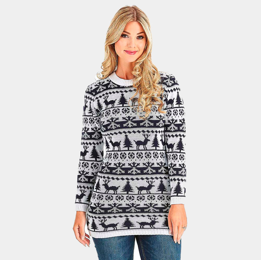 Vestido Navideño Renos, Árboles y Nieve mujer