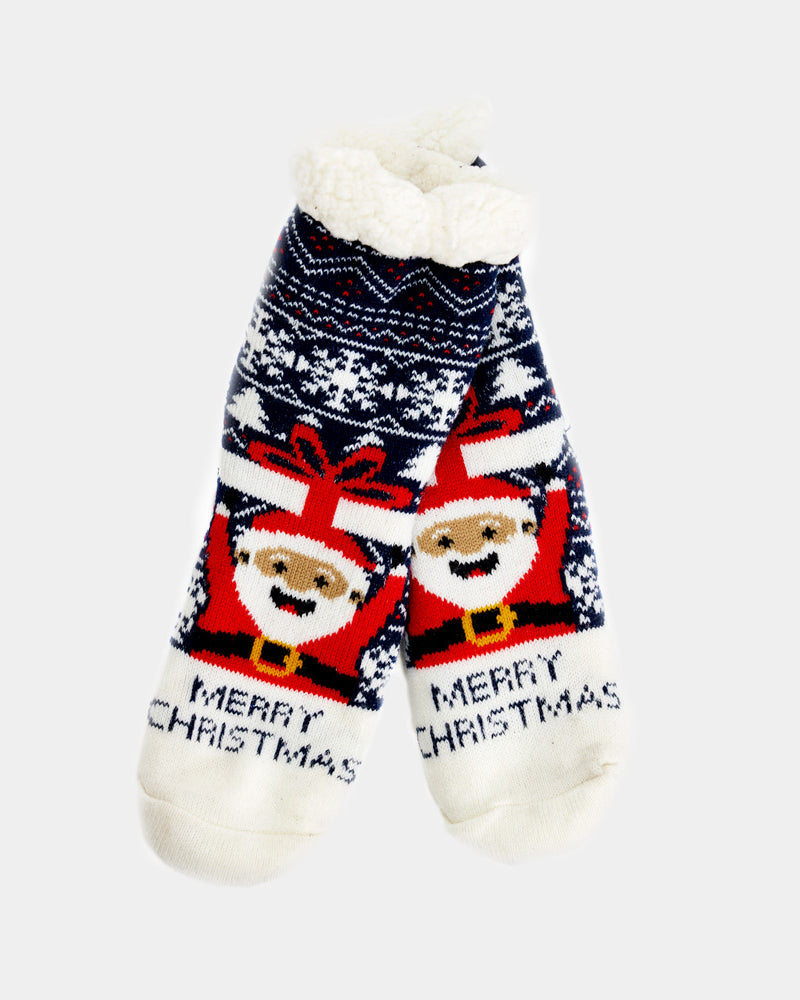Calcetines de Navidad de Andar por Casa Papá Noel con Regalo