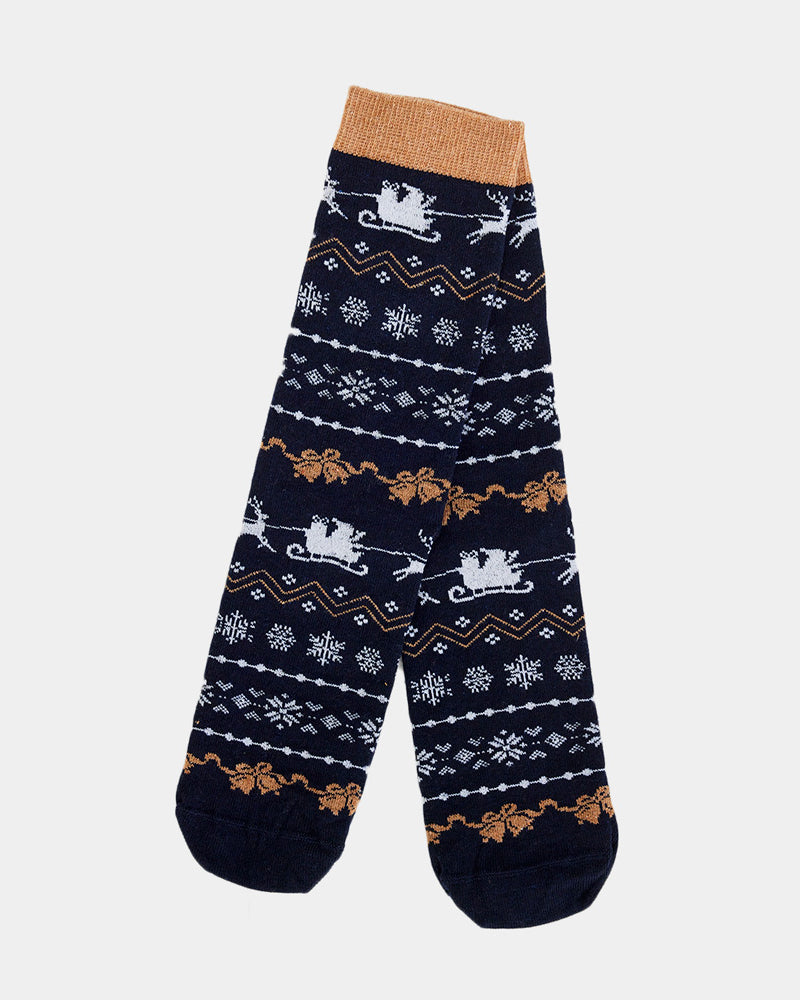 Calcetines de Navidad Unisex Azules con Cenefas