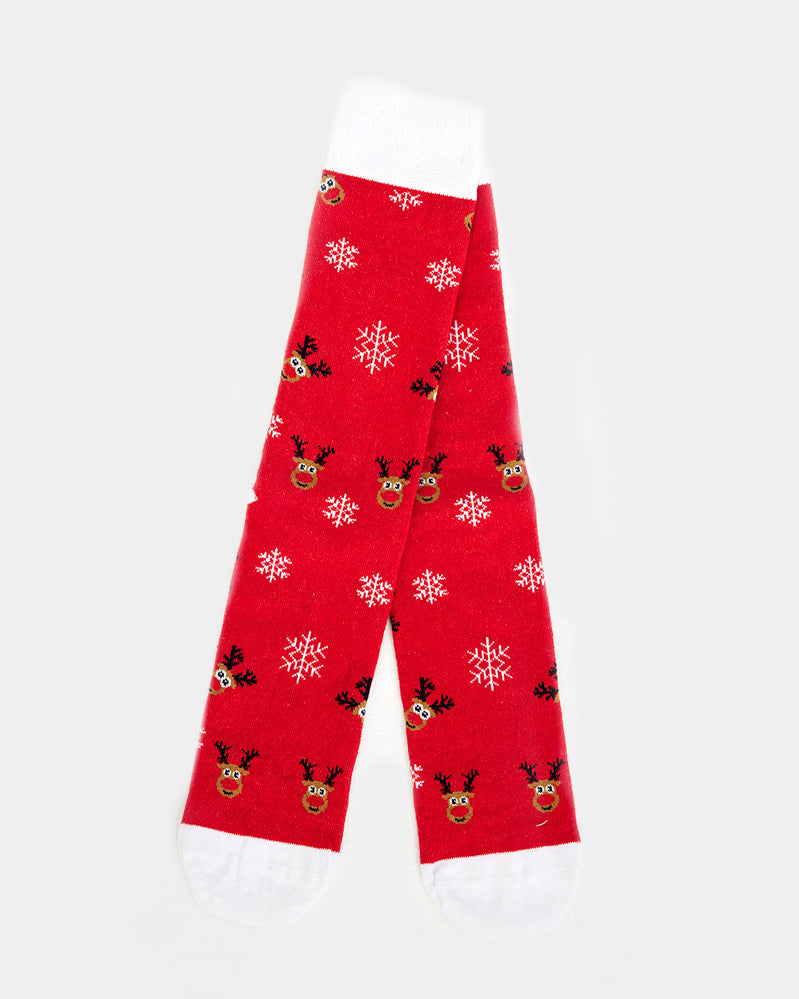 Calcetines de Navidad Unisex Rojos Reno Rudolph