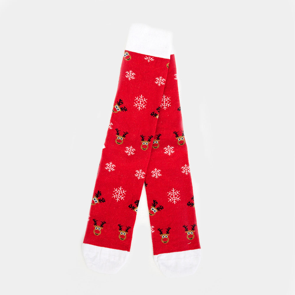 Calcetines de Navidad Unisex Rojos Reno Rudolph