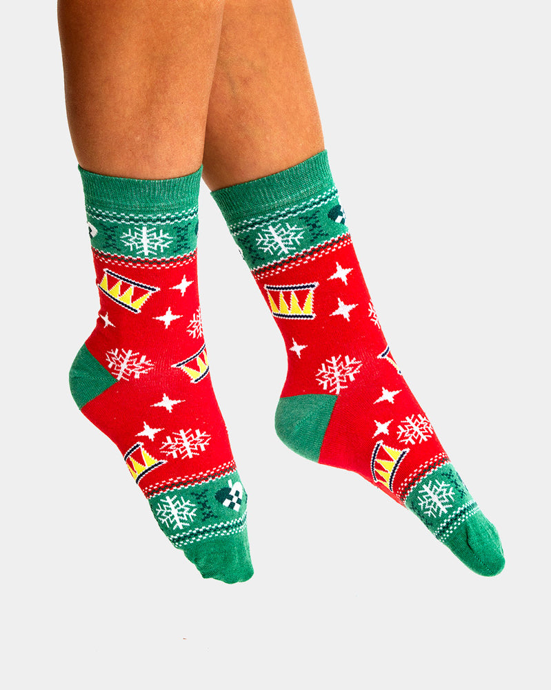 Calcetines de Navidad Unisex Rojos y Verdes Árbol de Navidad mujer y hombre