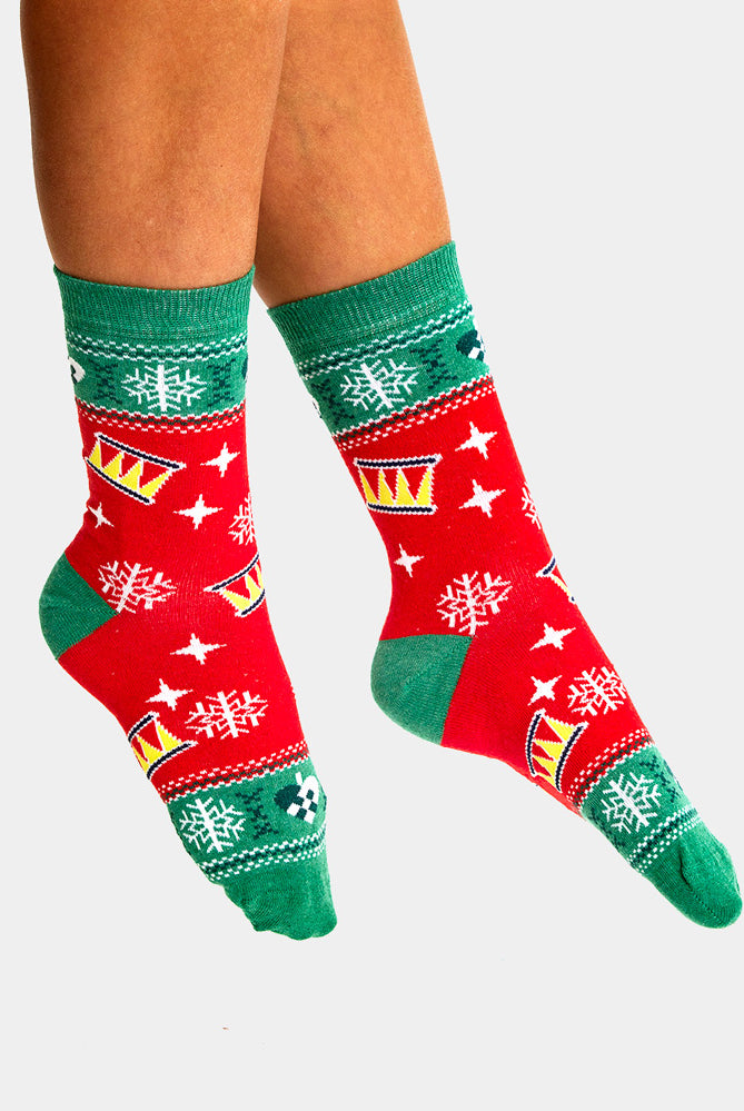 Calcetines de Navidad Unisex Rojos y Verdes Árbol de Navidad mujer y hombre