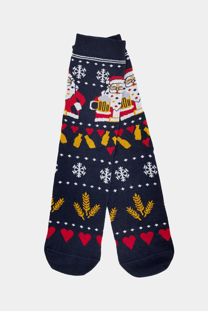 Calcetines de Navidad Unisex Santa con Cerveza