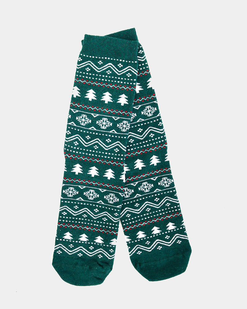 Calcetines de Navidad Unisex Verdes Cenefas