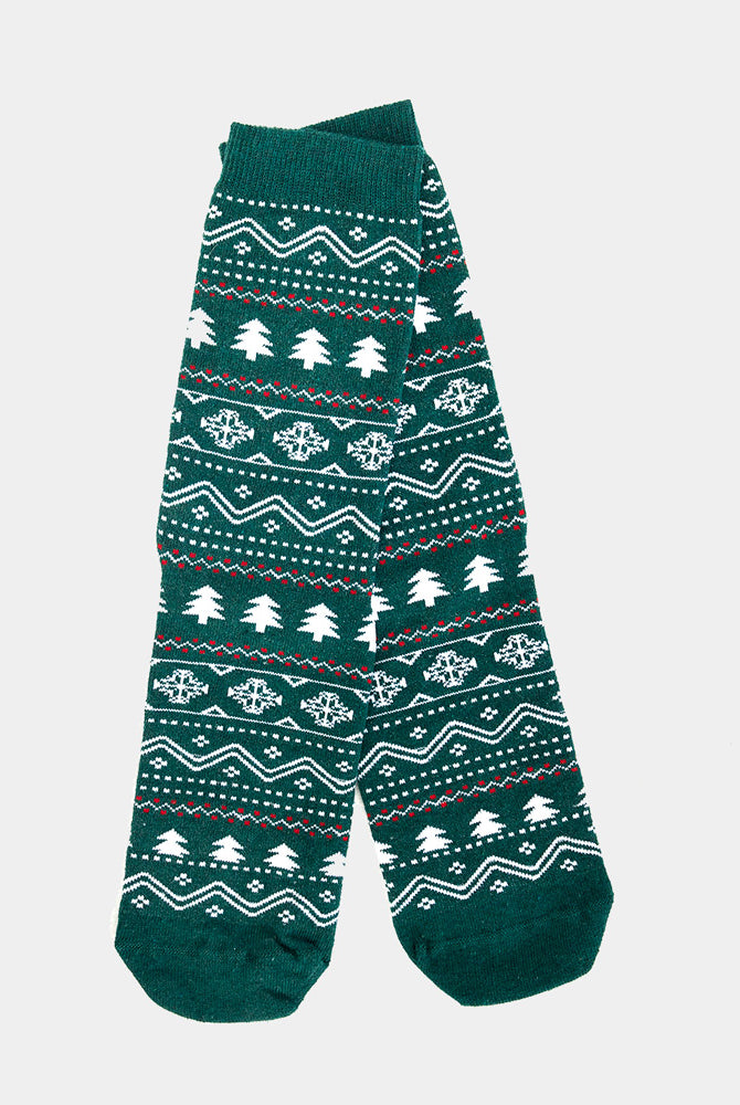 Calcetines de Navidad Unisex Verdes Cenefas