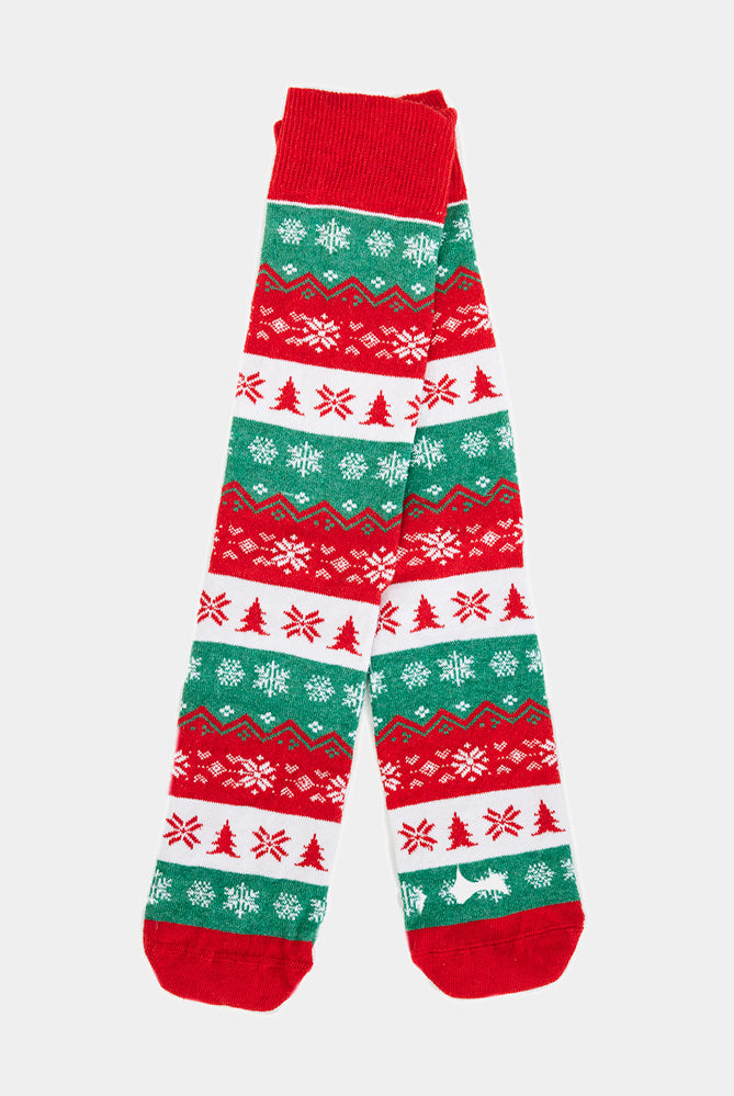Calcetines de Navidad Unisex Verdes, Rojos y Blancos