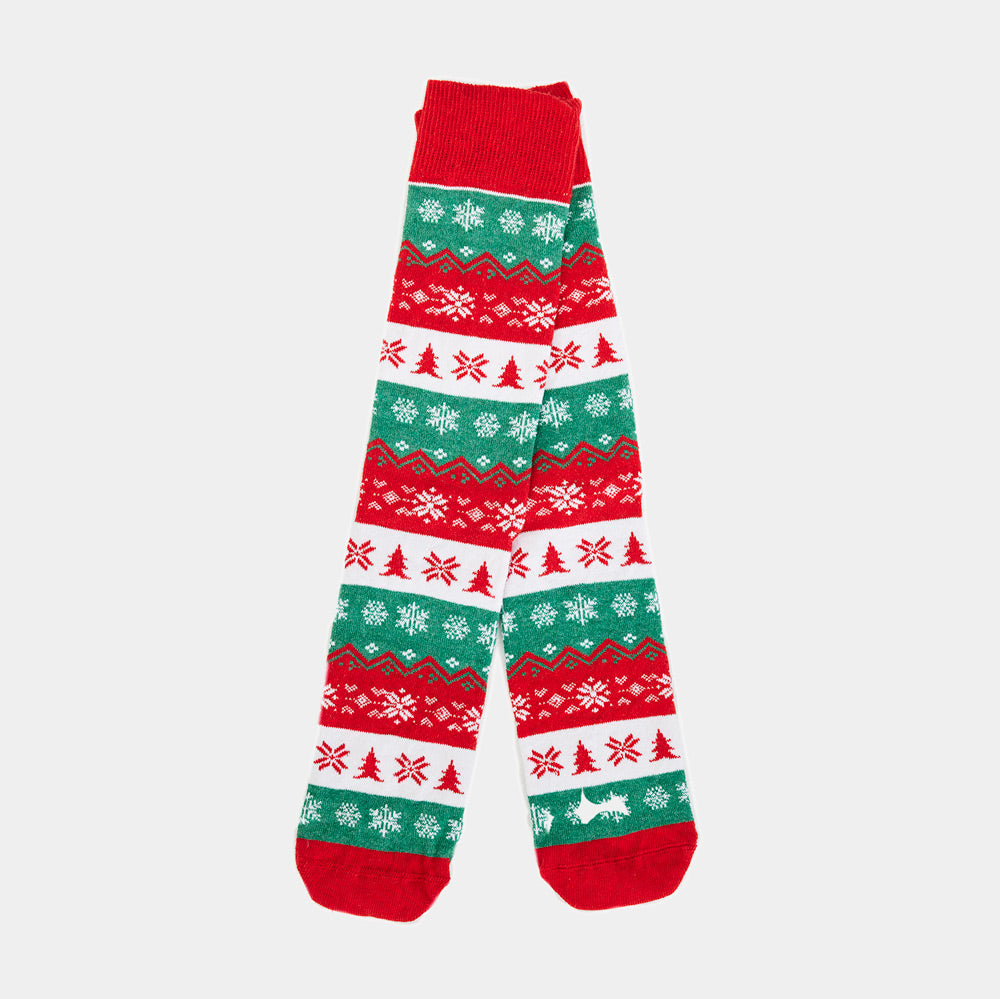 Calcetines de Navidad Unisex Verdes, Rojos y Blancos