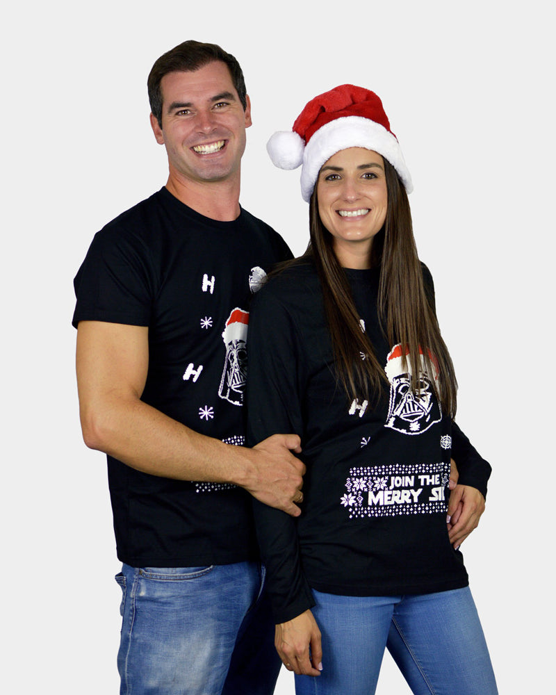 Camiseta de Navidad para Hombre y Mujer Star Wars Darth Vader Parejas