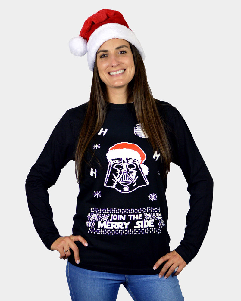 Camiseta de Navidad Mujer Manga Larga Star Wars Darth Vader