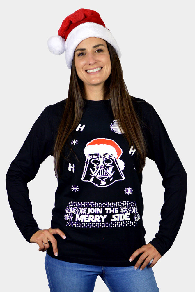 Camiseta de Navidad Mujer Manga Larga Star Wars Darth Vader