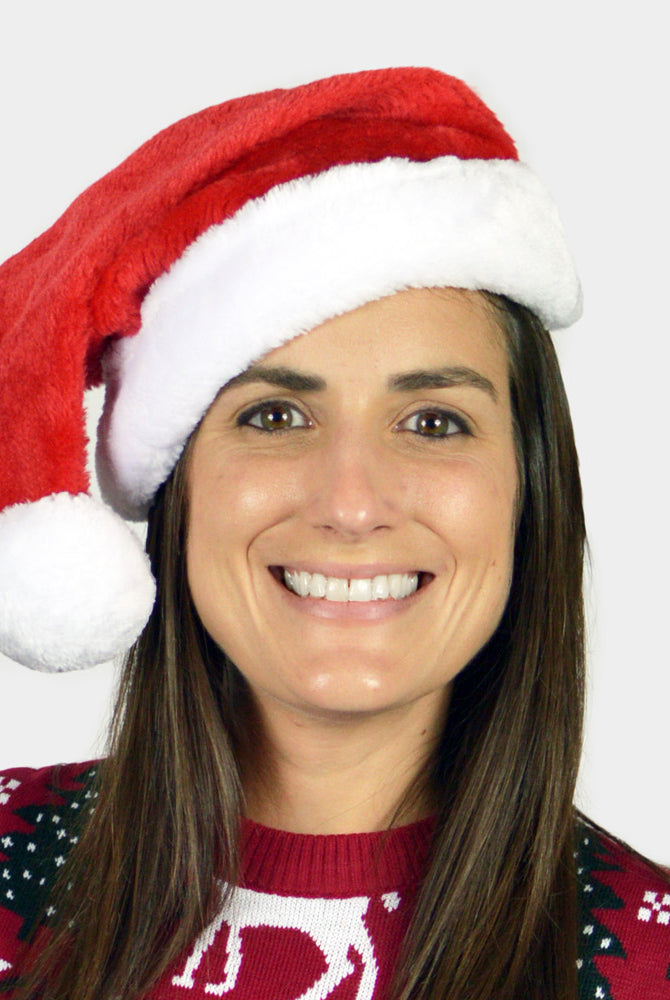 Gorro Navideño Papá Noel Suave y Gordito para Adultos Mujer