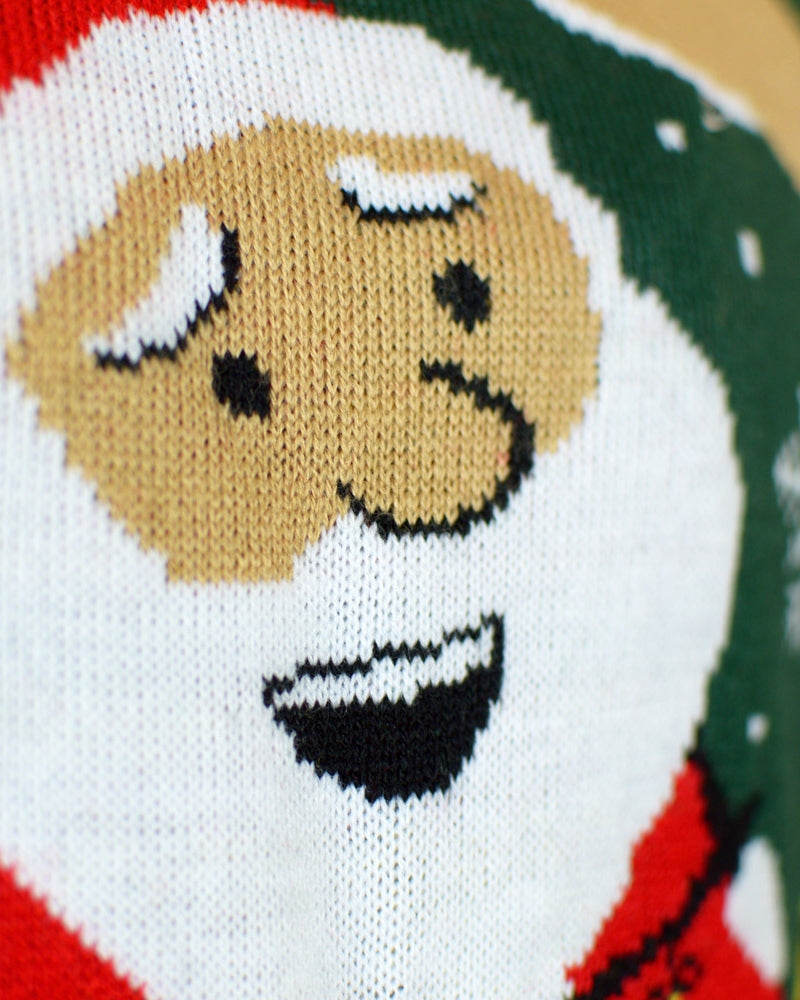 Jersey de Navidad con Luces LED para Familia Papá Noel hecho un Lío Detalle
