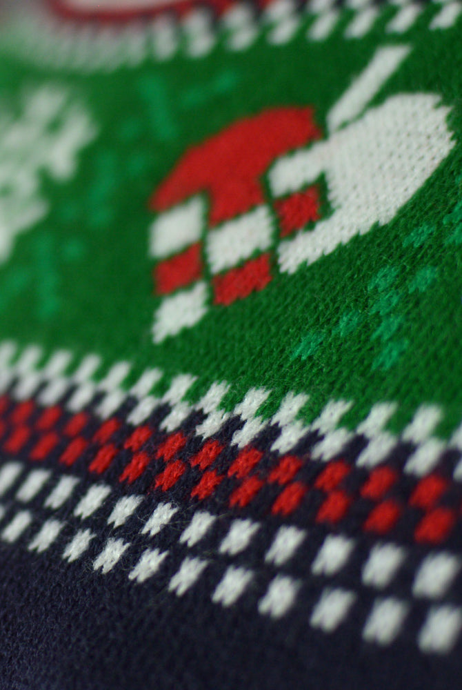 Jersey de Navidad con Luces LED para Mujer Azul con Árbol Navidad Detalle
