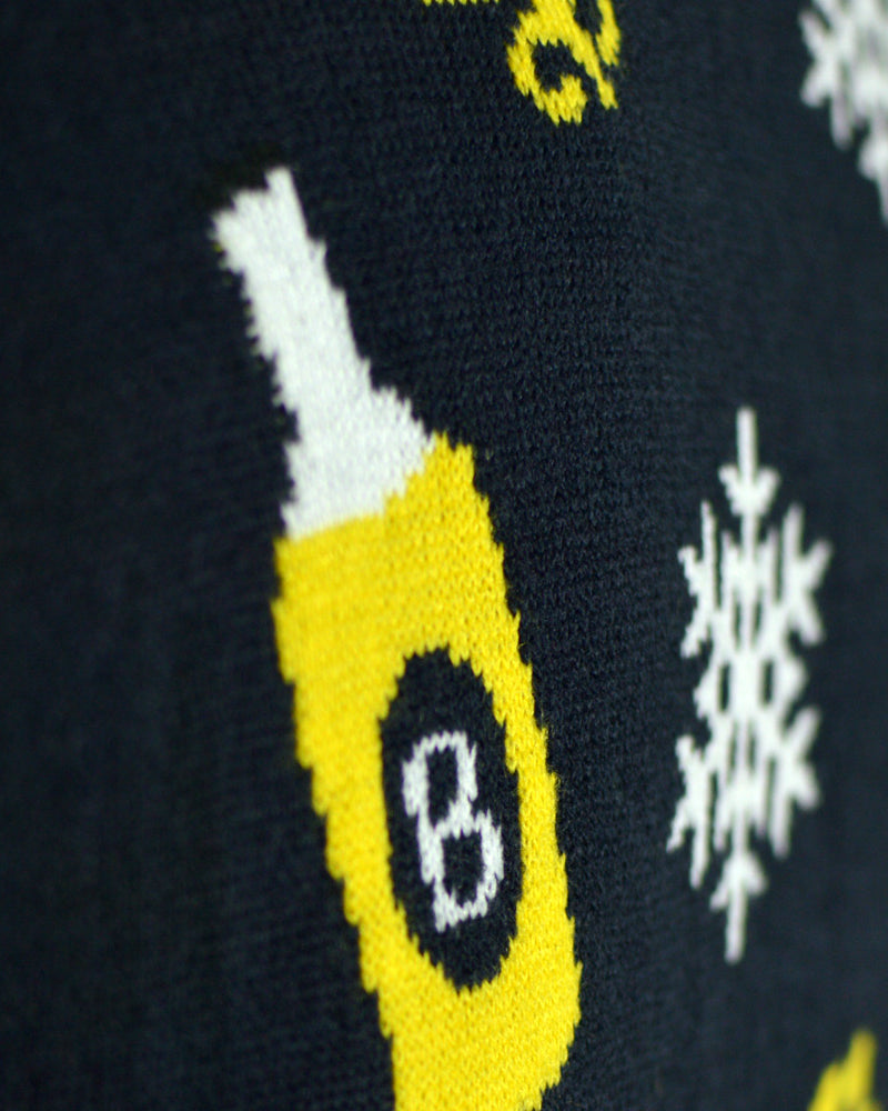 Jersey de Navidad con Luces LED para Mujer Santa con Cerveza Detalle Botella