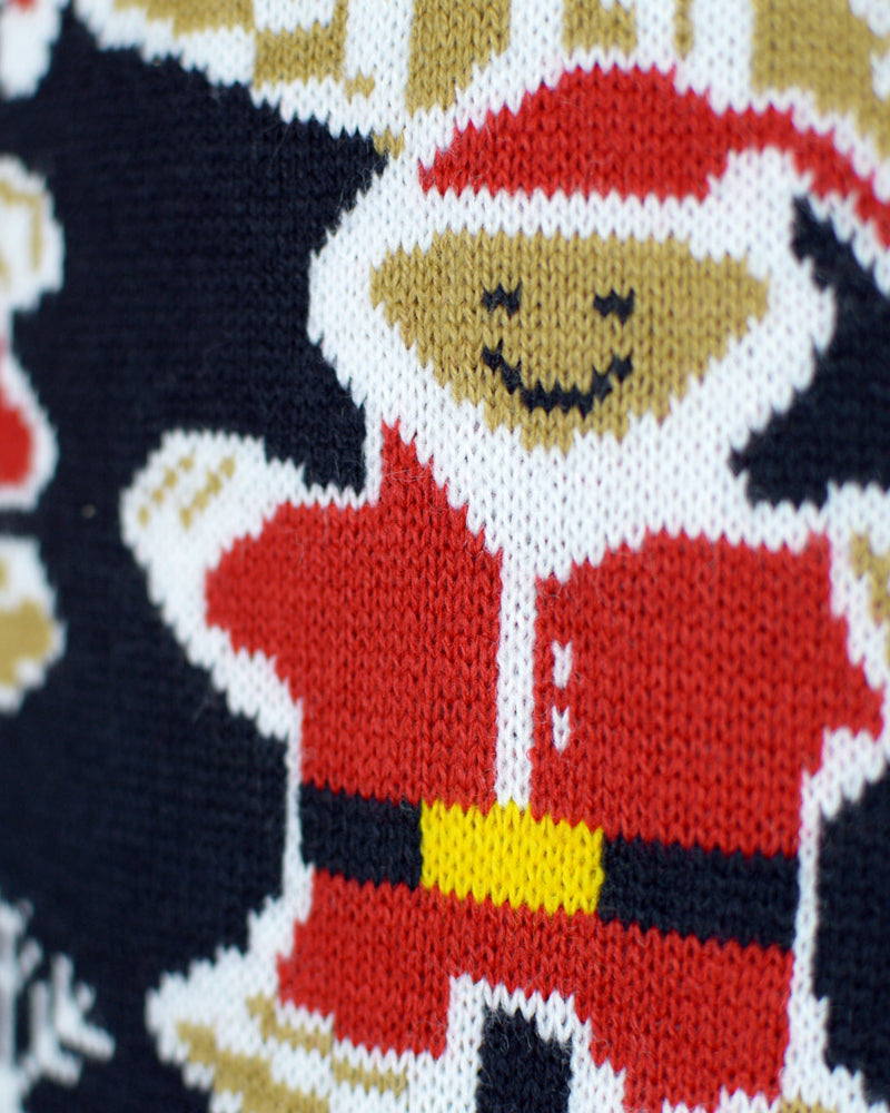 Jersey de Navidad de Luces LED para Familia Casa Gingerbread Detalle