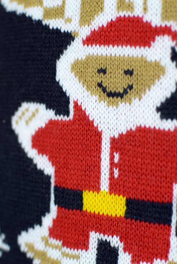 Jersey de Navidad de Luces LED para Familia Casa Gingerbread Detalle