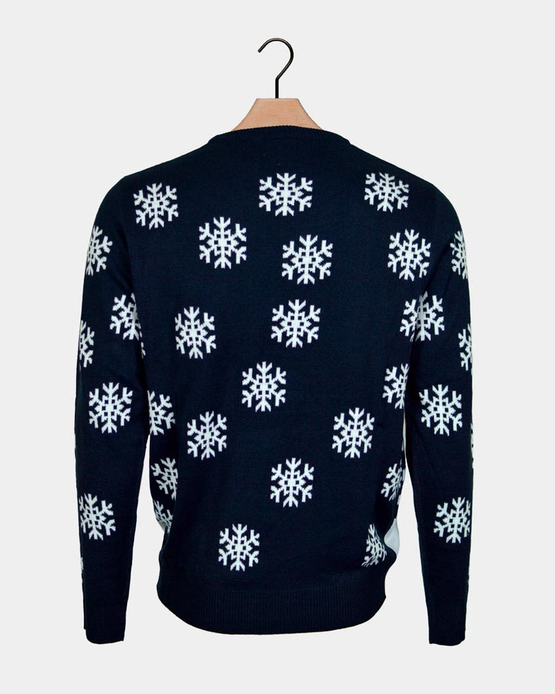 Jersey de Navidad para Familia Reno y Papá Noel conduciendo espalda