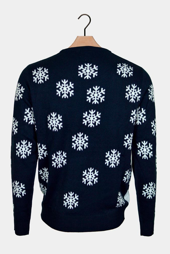 Jersey de Navidad para Familia Reno y Papá Noel conduciendo espalda