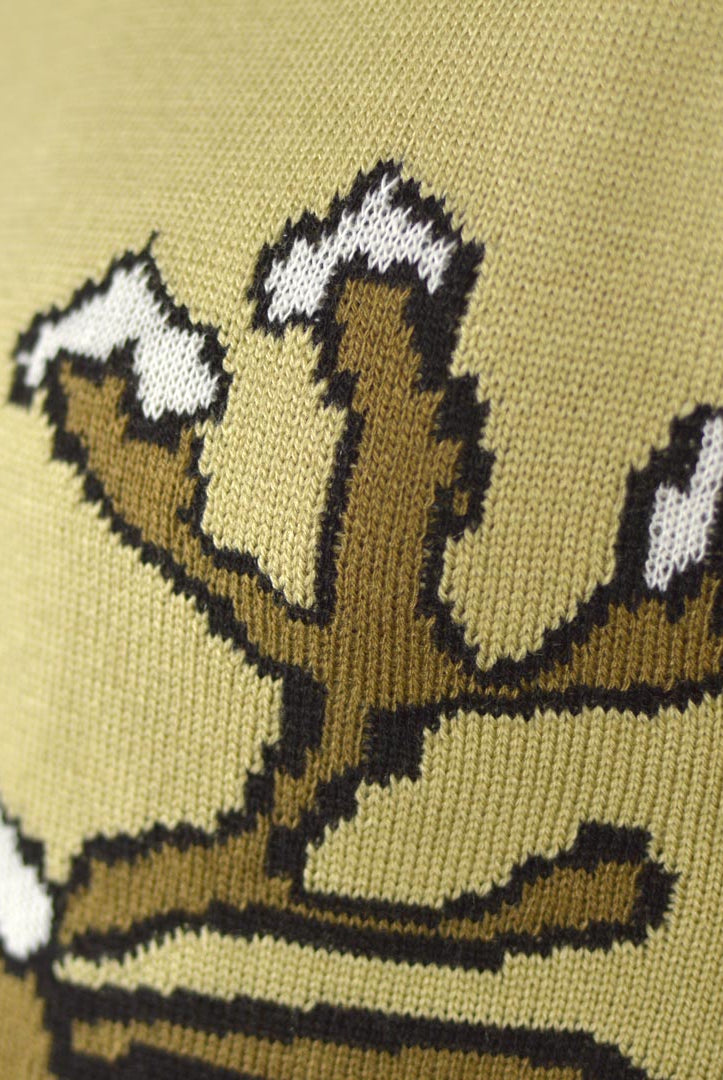 Jersey de Navidad para Familia Reno Sonriente Beige detalle Cuerno
