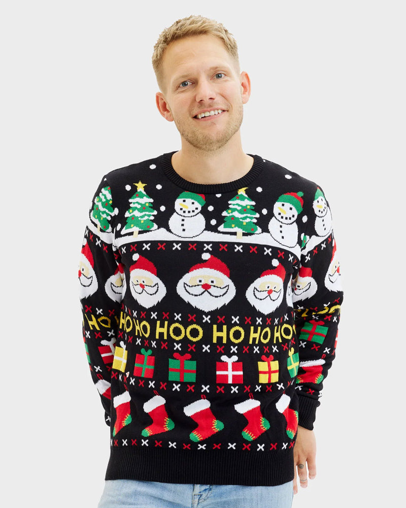 Jersey de Navidad para Familia Santa, Regalos y Muñecos Algodón Orgánico Hombre