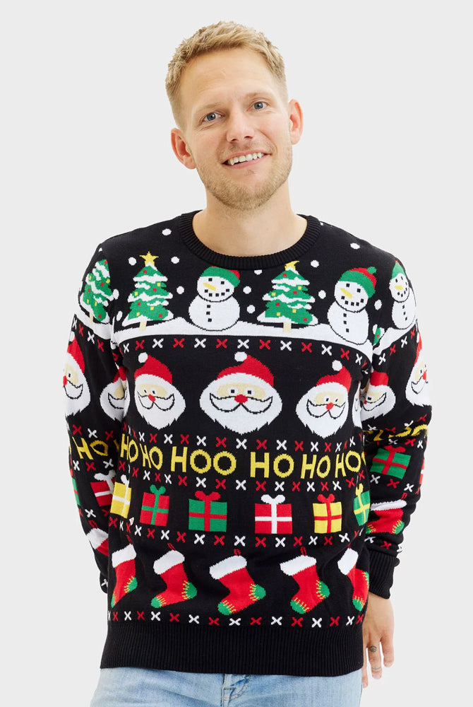 Jersey de Navidad para Familia Santa, Regalos y Muñecos Algodón Orgánico Hombre