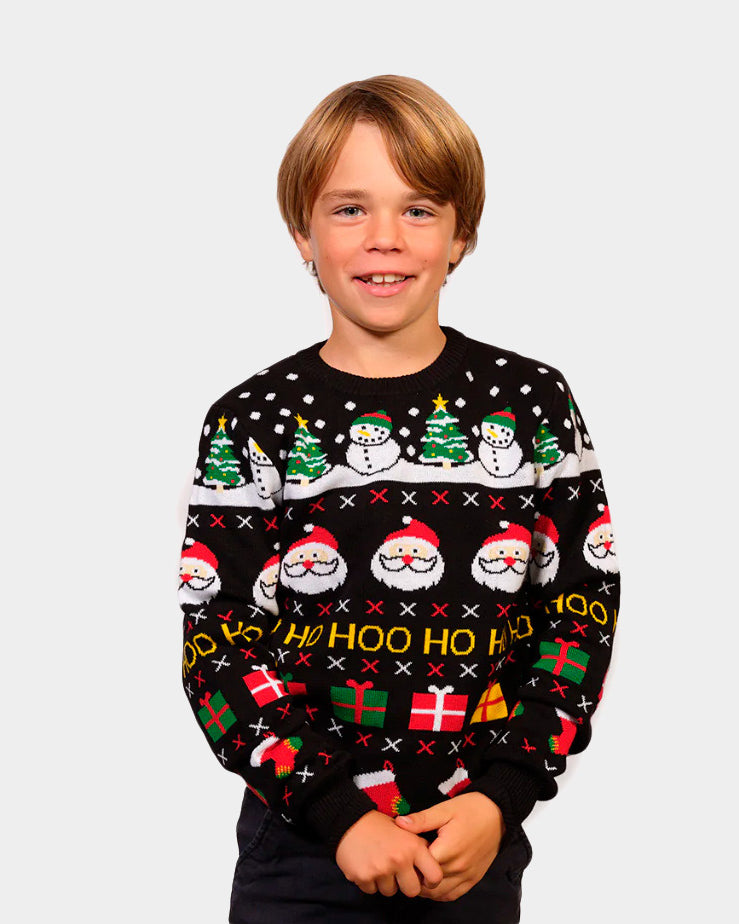 Jersey de Navidad para Familia Santa, Regalos y Muñecos Algodón Orgánico Niños