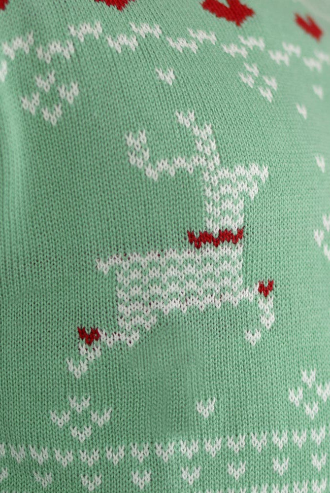 Jersey de Navidad para Familia Verde Sweet Christmas Detalle Reno