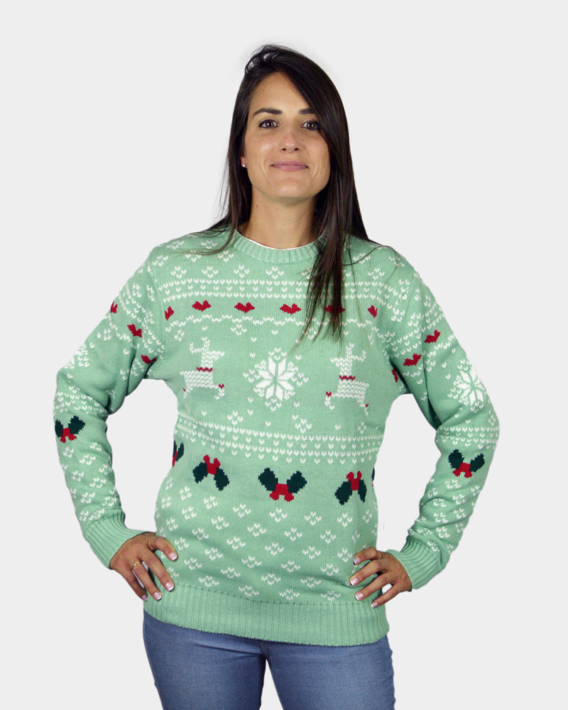 Jersey de Navidad para Familia Verde Sweet Christmas Mujer