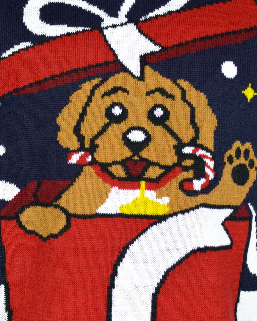 Jersey de Navidad para Familia Feliz Navidog Detalle