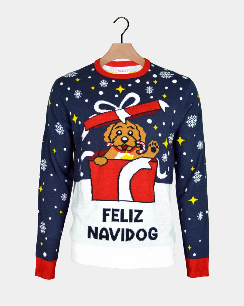 Jersey de Navidad para Hombre Feliz Navidog
