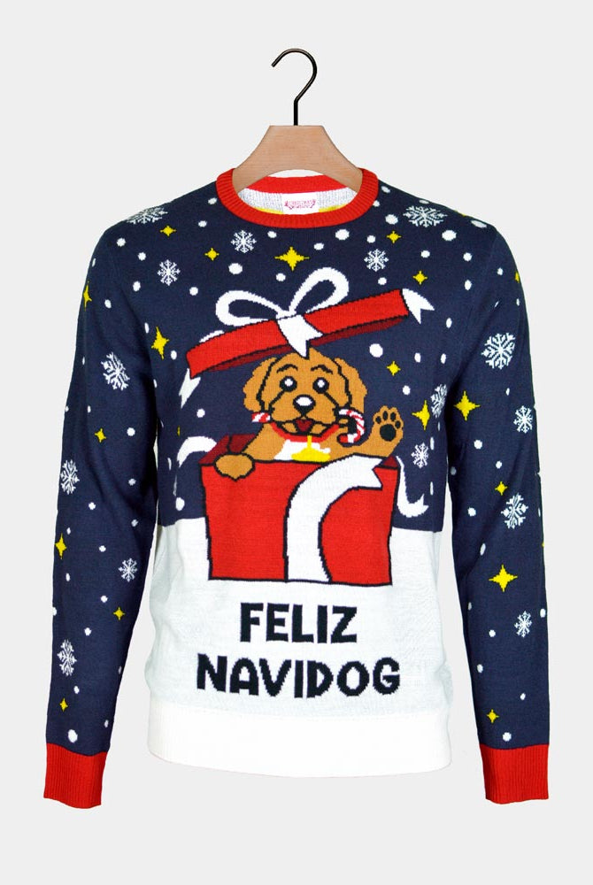 Jersey de Navidad para Hombre Feliz Navidog
