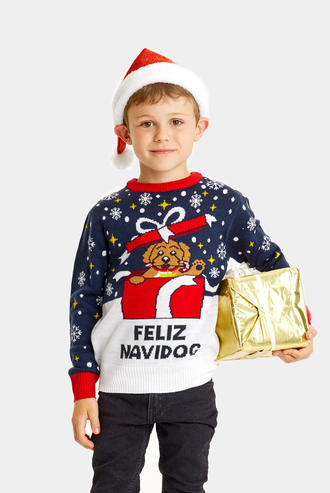 Jersey de Navidad para Niño Feliz Navidog