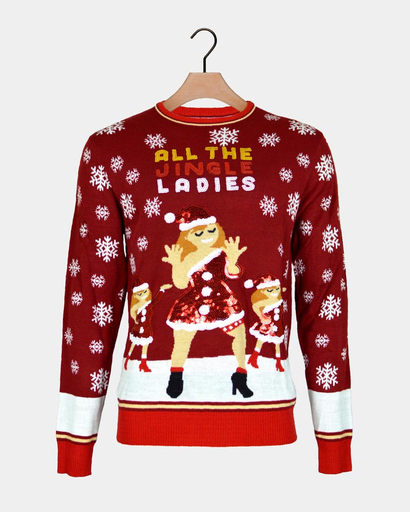Jersey de Navidad para Hombre Jingles Ladies Lentejuelas