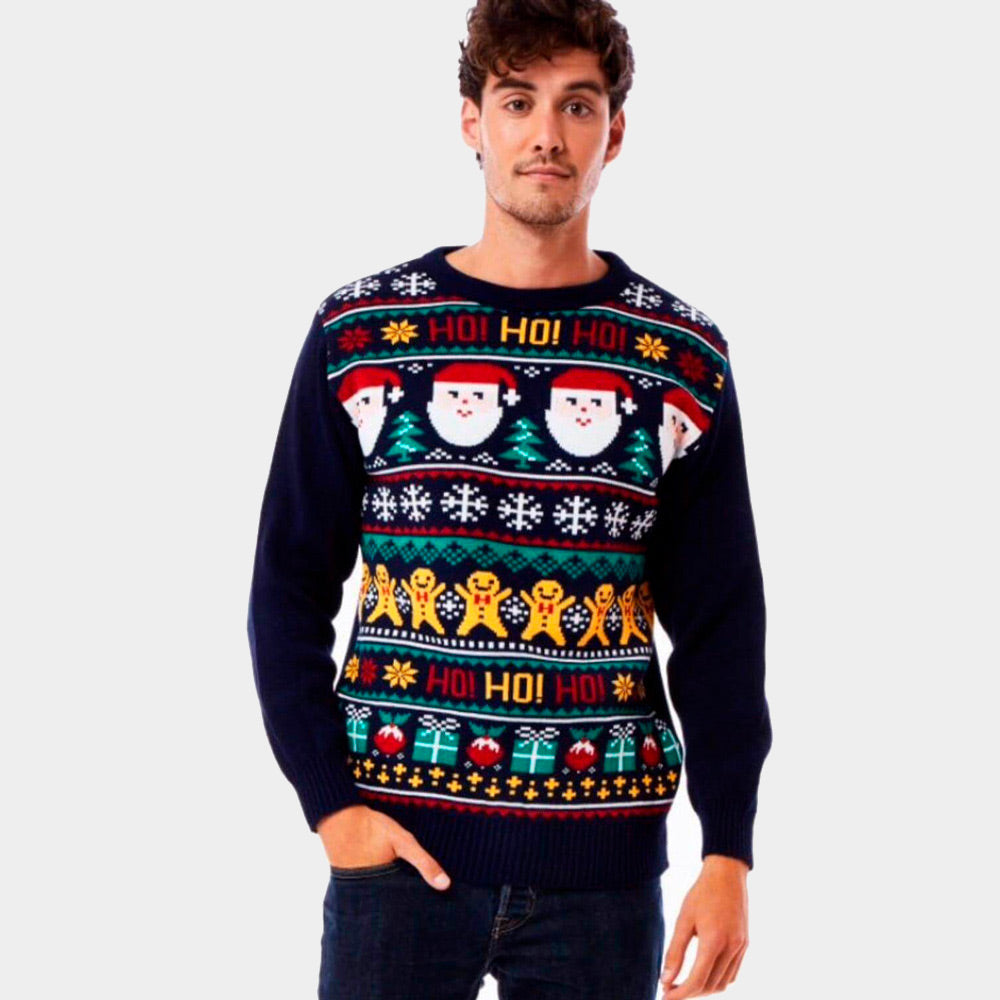 Jersey de Navidad para Hombre Papá Noel Ho Ho Ho!