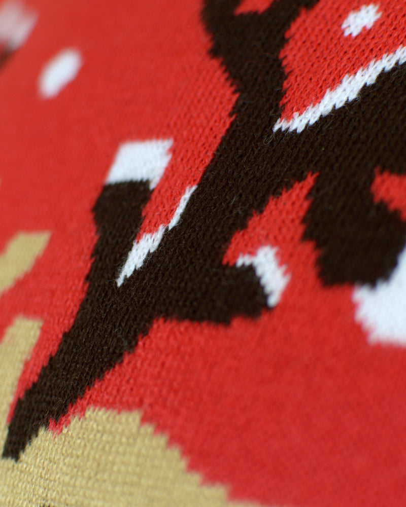 Jersey de Navidad para Hombre Reno con Bufanda Algodón Orgánico Detalle