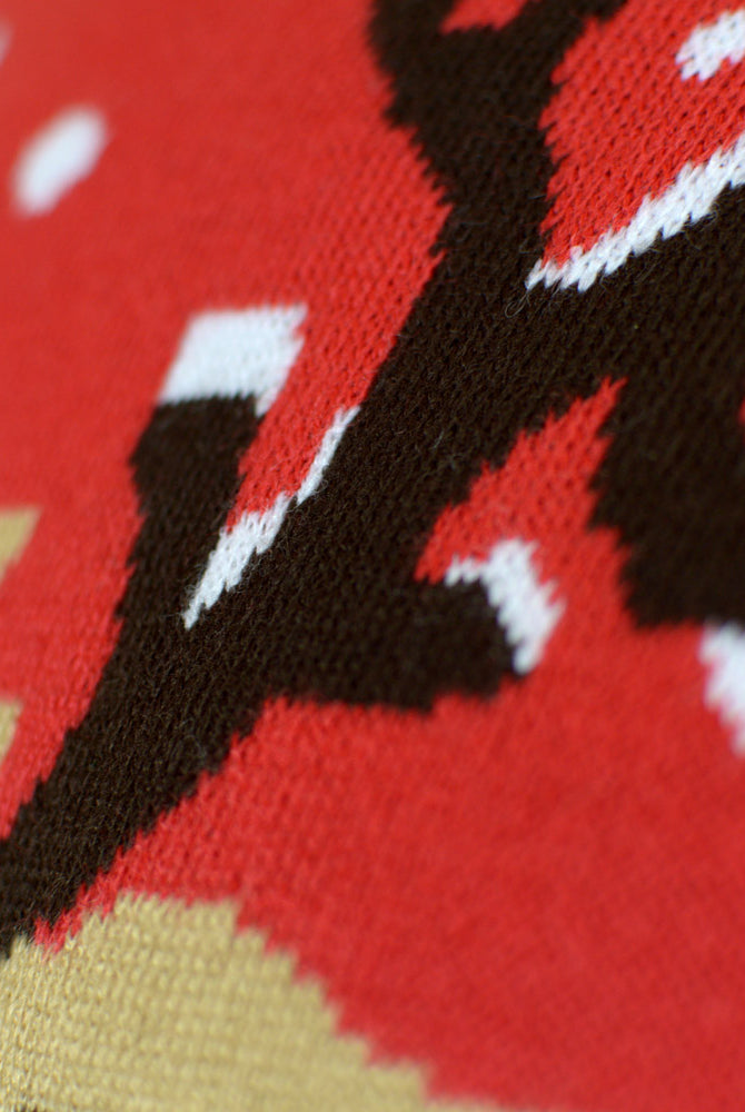 Jersey de Navidad para Hombre Reno con Bufanda Algodón Orgánico Detalle