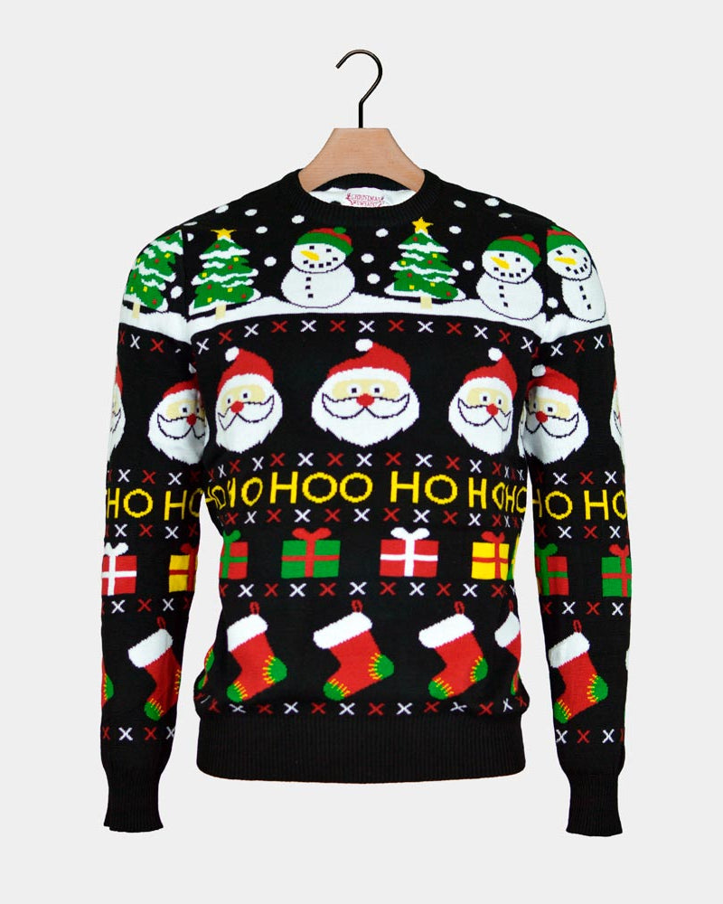 Jersey de Navidad para Hombre Santa, Regalos y Muñecos Algodón Orgánico