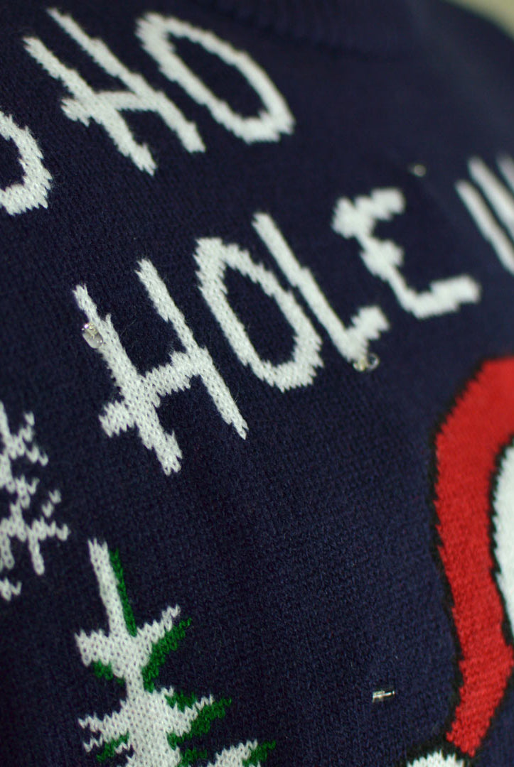 Jersey de Navidad con Luces LED para Hombre con Santa jugando al Golf detalle Nieve