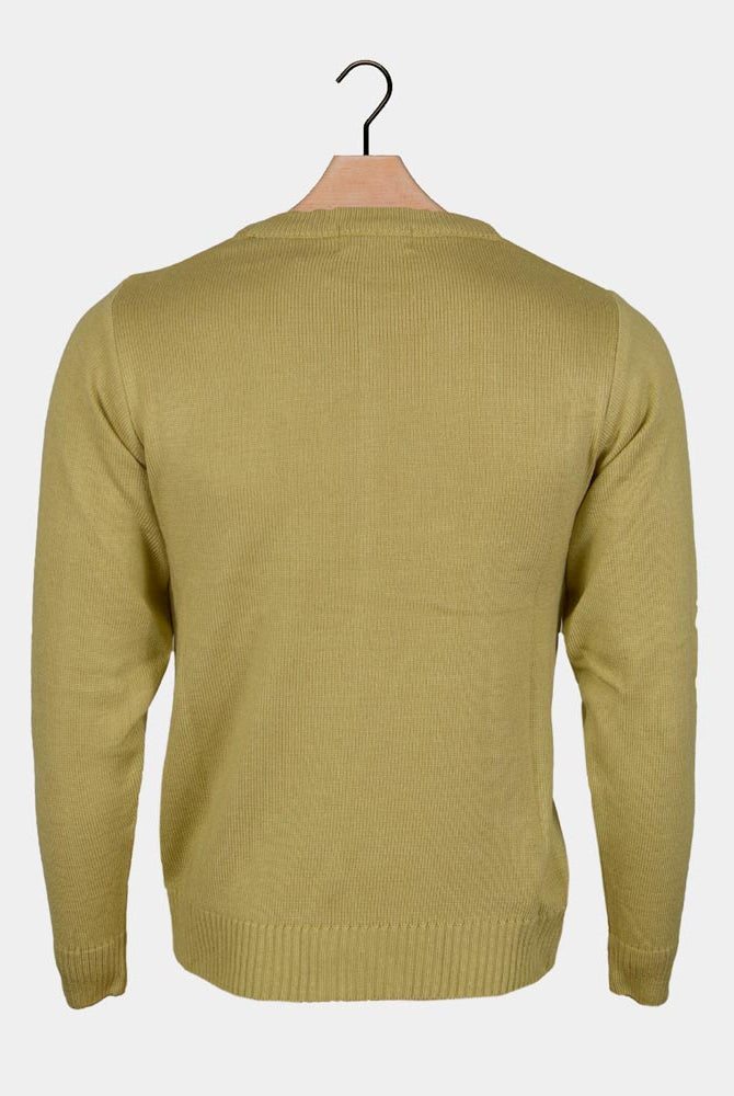 Jersey de Navidad para Mujer Reno Sonriente Beige Espalda