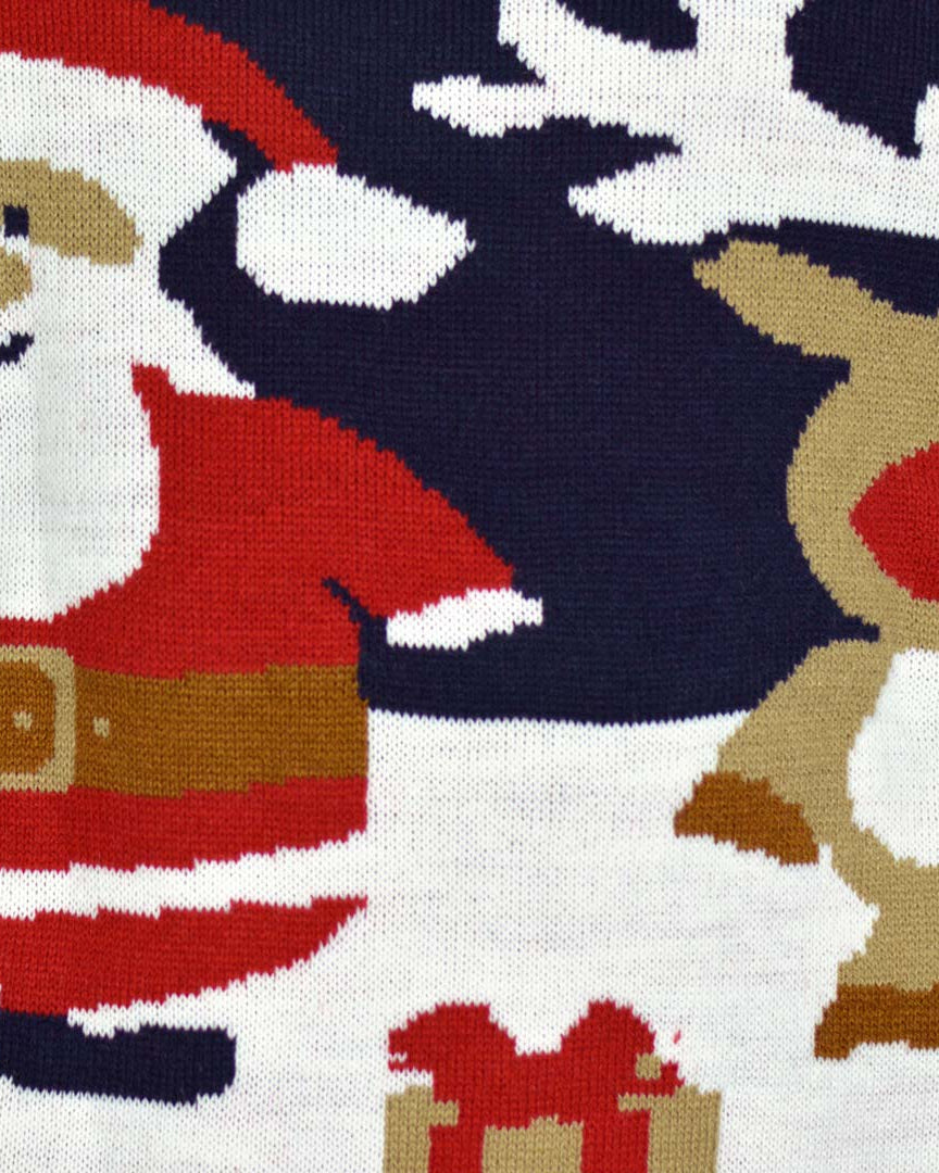 Jersey de Navidad Niña y Niño Papá Noel Reno Rudolph Algodón Orgánico Detalle