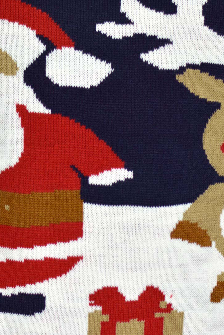 Jersey de Navidad Niña y Niño Papá Noel Reno Rudolph Algodón Orgánico Detalle