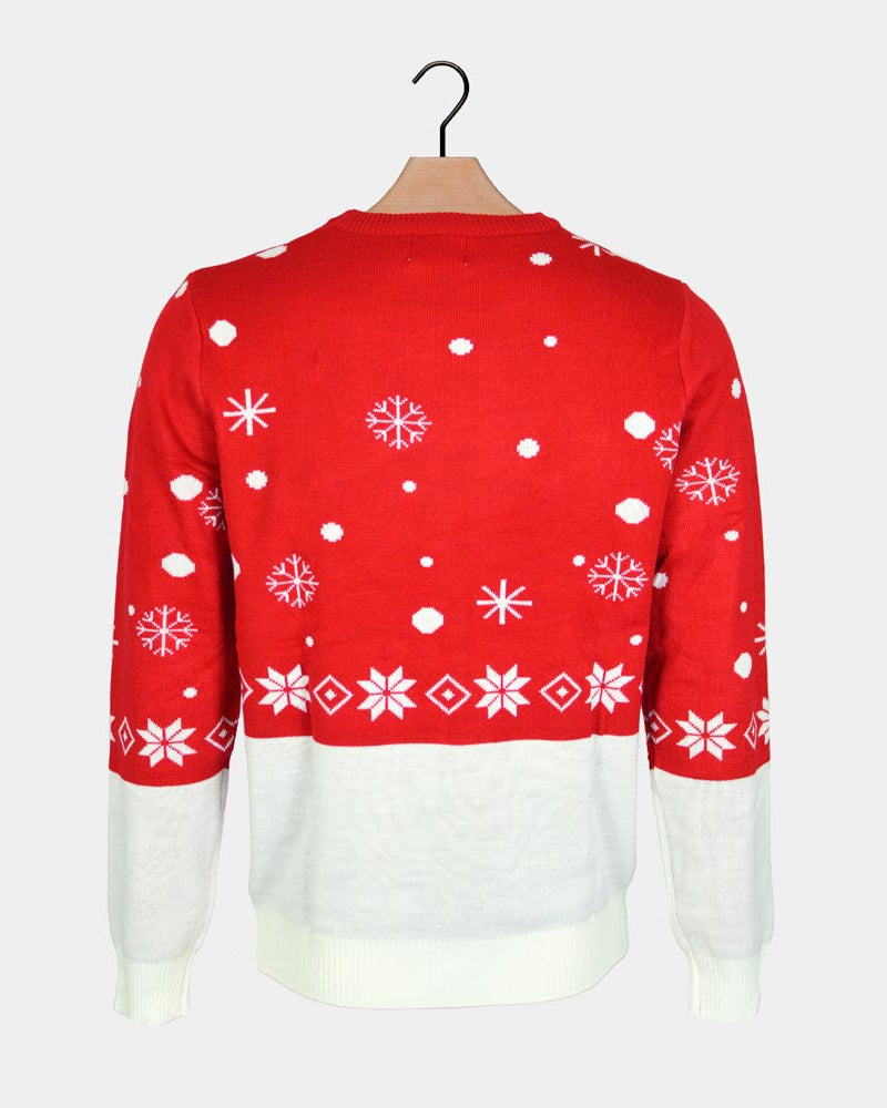 Jersey de Navidad Niña y Niño Reno con Bufanda Algodón Orgánico Espalda