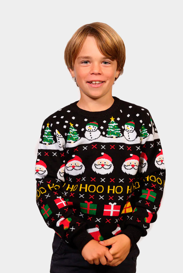 Jersey de Navidad Niña y Niño Santa Regalos Muñecos Algodón Orgánico