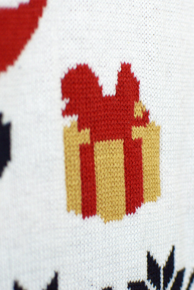 Jersey de Navidad para Familia Azul Papá Noel y Reno Rudolph Detalle Nieve