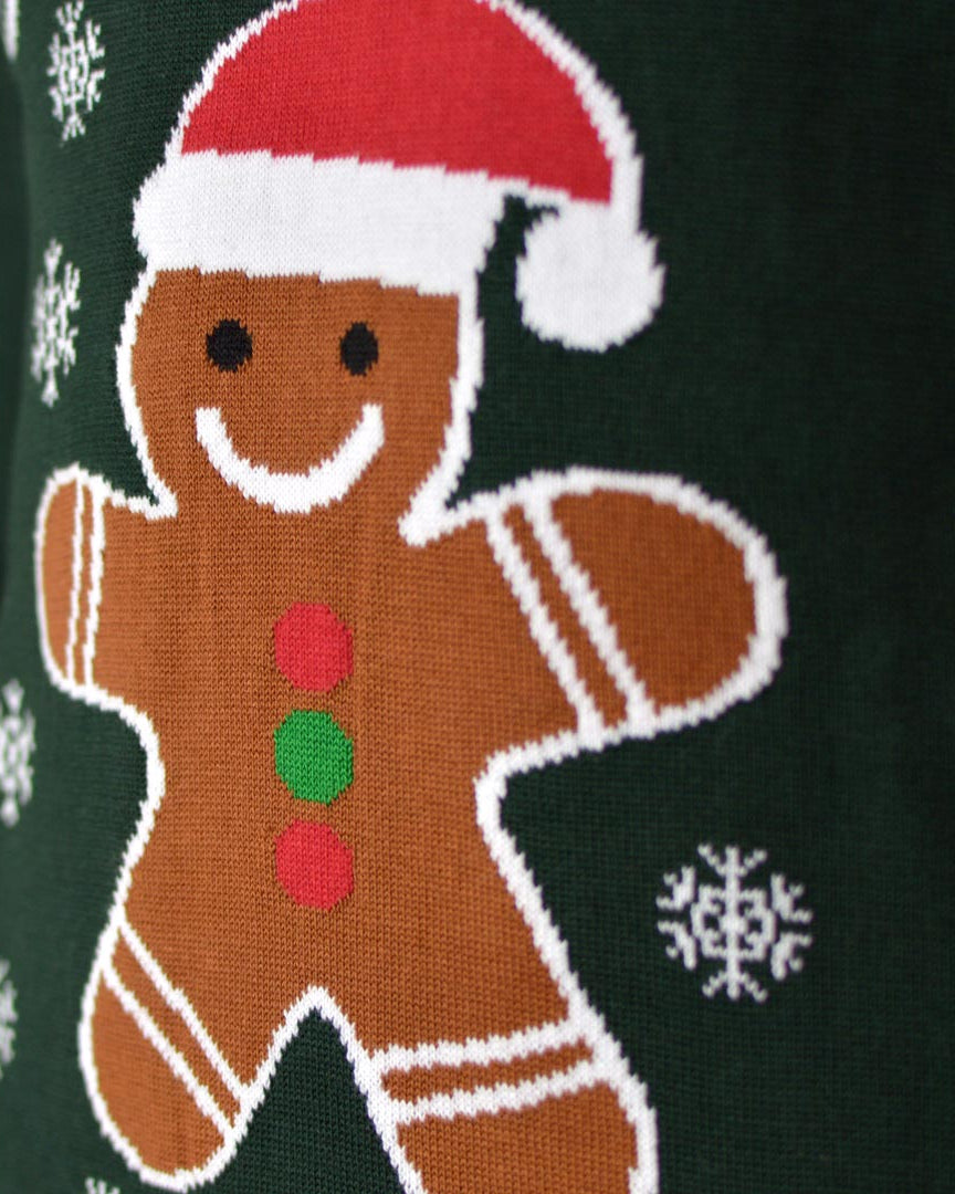 Jersey de Navidad para Familia Bite Me Gingerbread Detalle