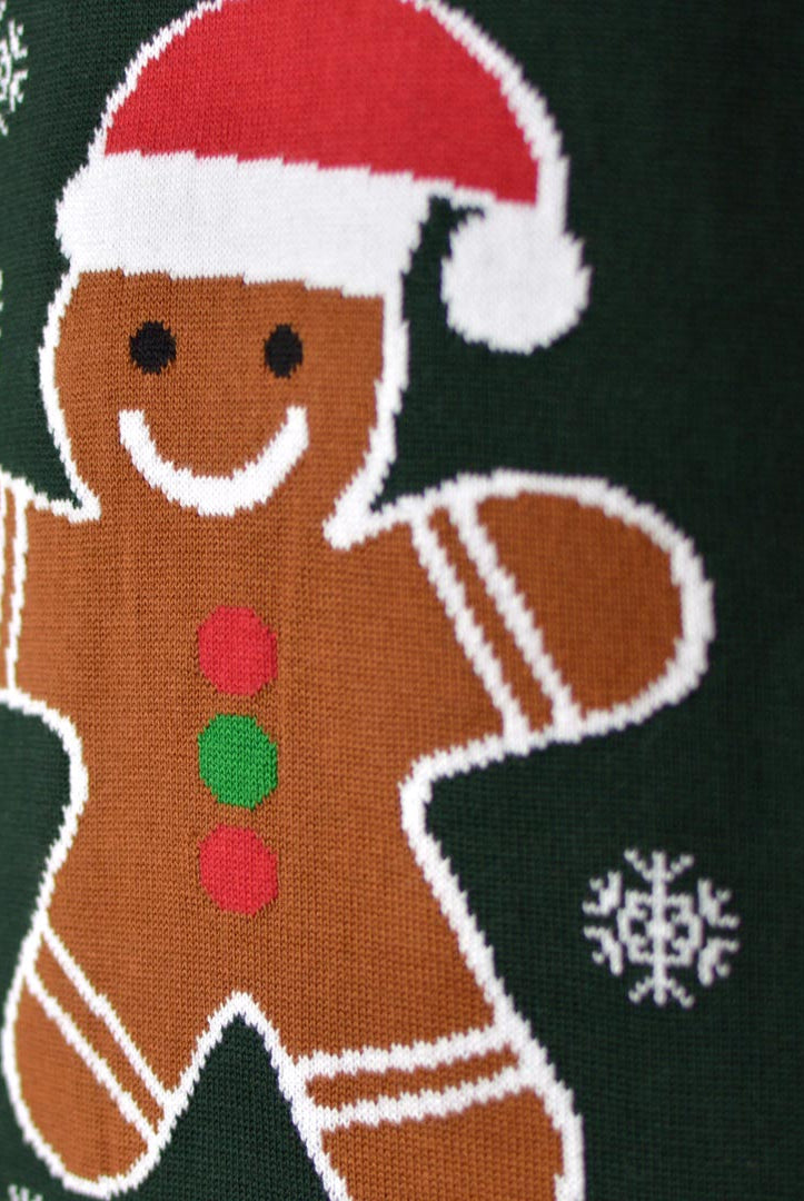 Jersey de Navidad para Familia Bite Me Gingerbread Detalle