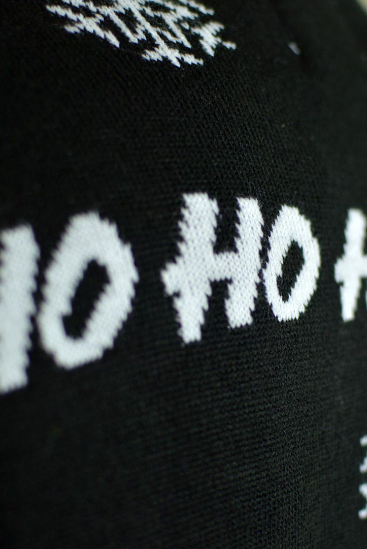 Jersey de Navidad para Familia Papá Noel Negro Detalle