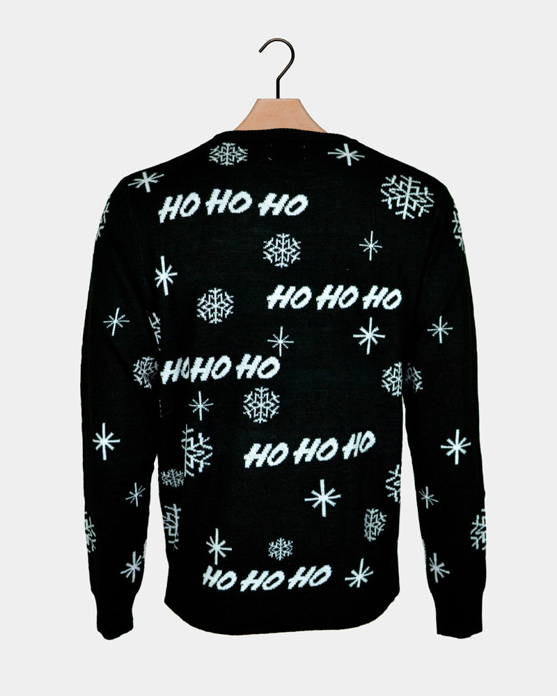 Jersey de Navidad para Familia Papá Noel Negro Espalda